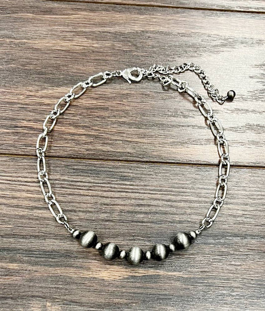 Navajo-Inspired Western Bead Necklace with Oversized Beads