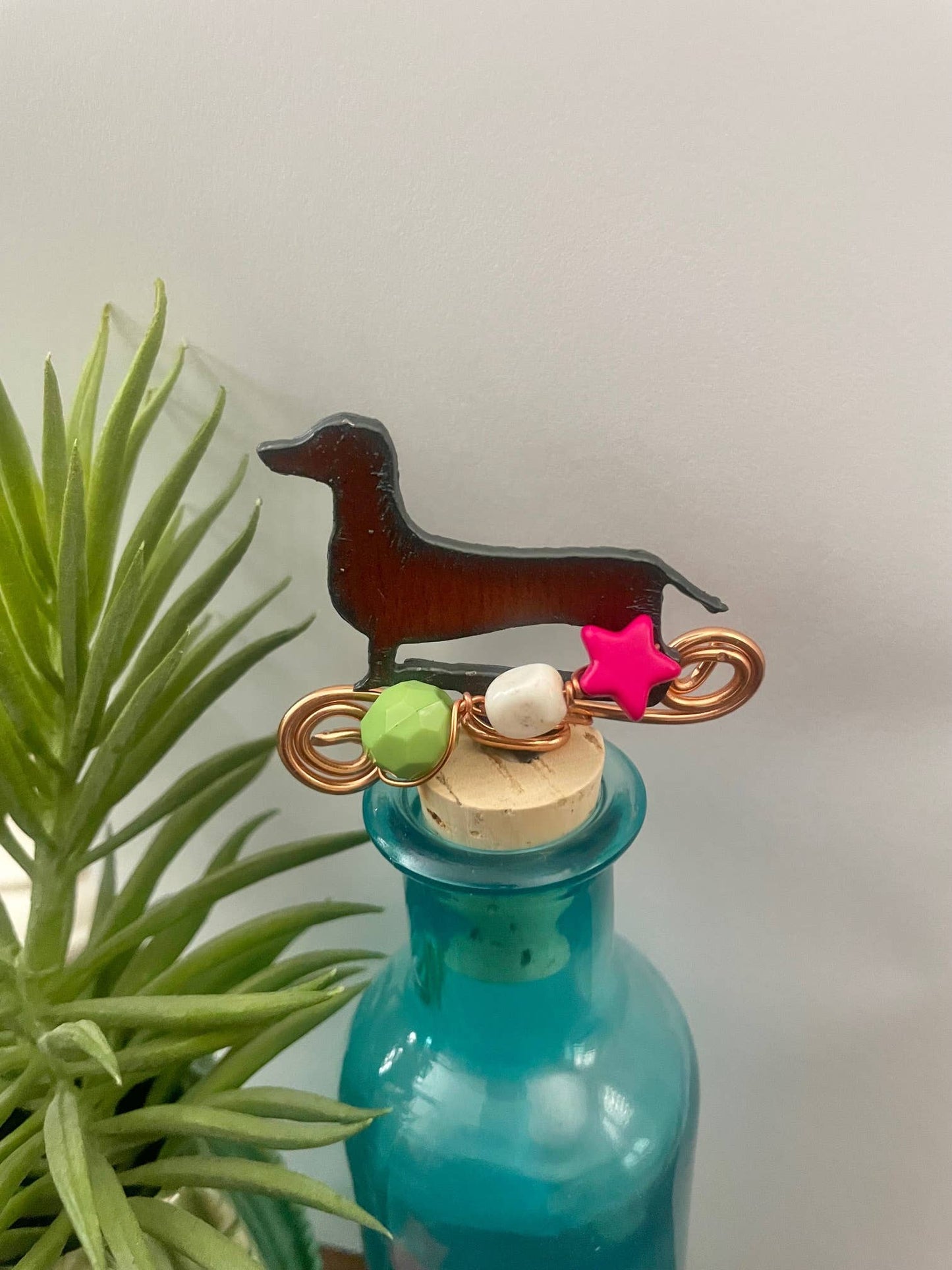 Rustic Decorative Wine Bottle Stopper – Beaded Metal Cork Stopper – Farmhouse & Western Gift