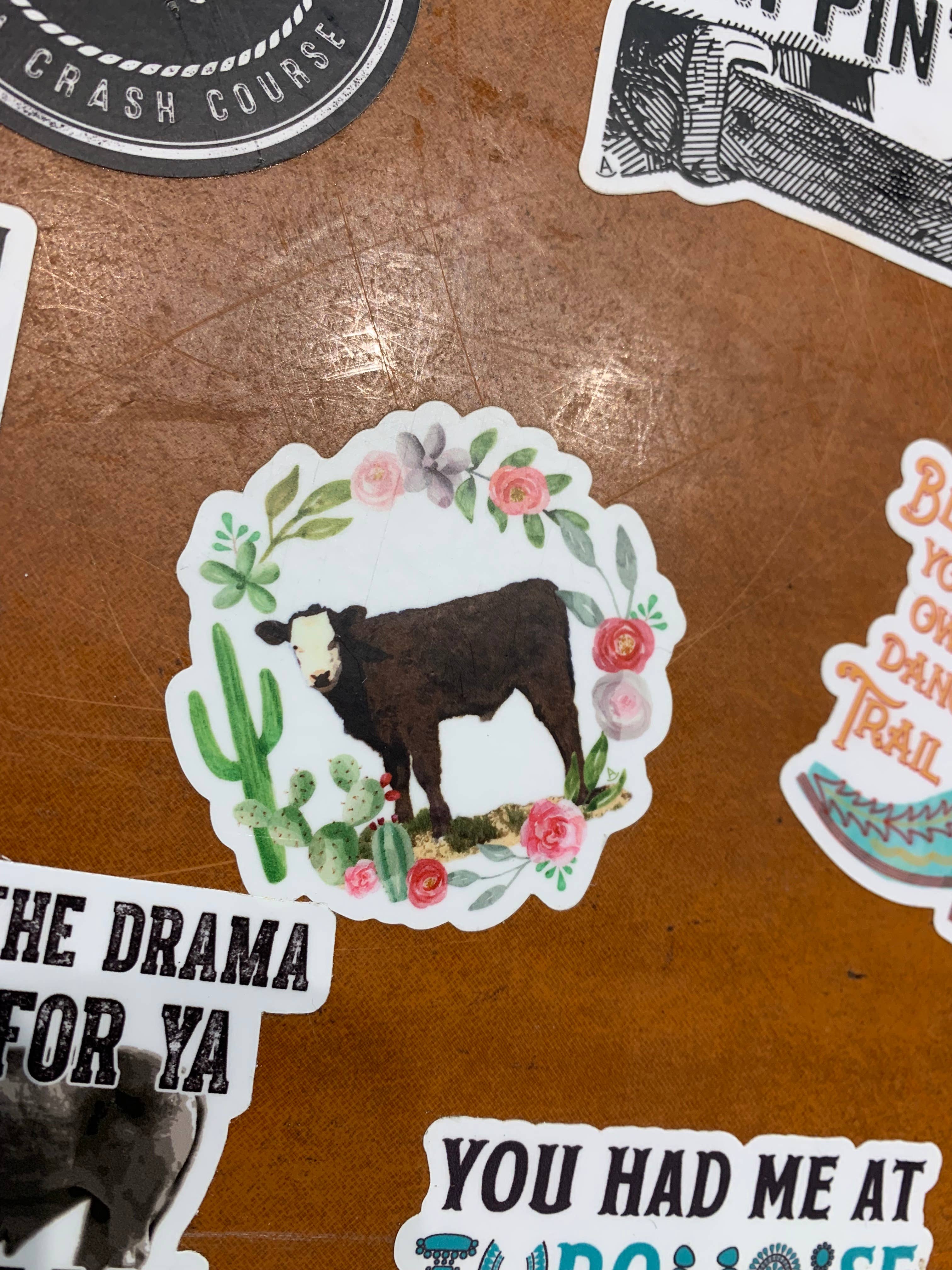 Cactus wreath calf sticker – Gorgeous Sorrels