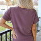 PRETTY BASH Women's Corded Knit Mock Neck T-Shirt | Casual Textured Boutique Top