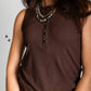 Pearl Snap Western Tank | Ribbed Country Tank Top Mocha