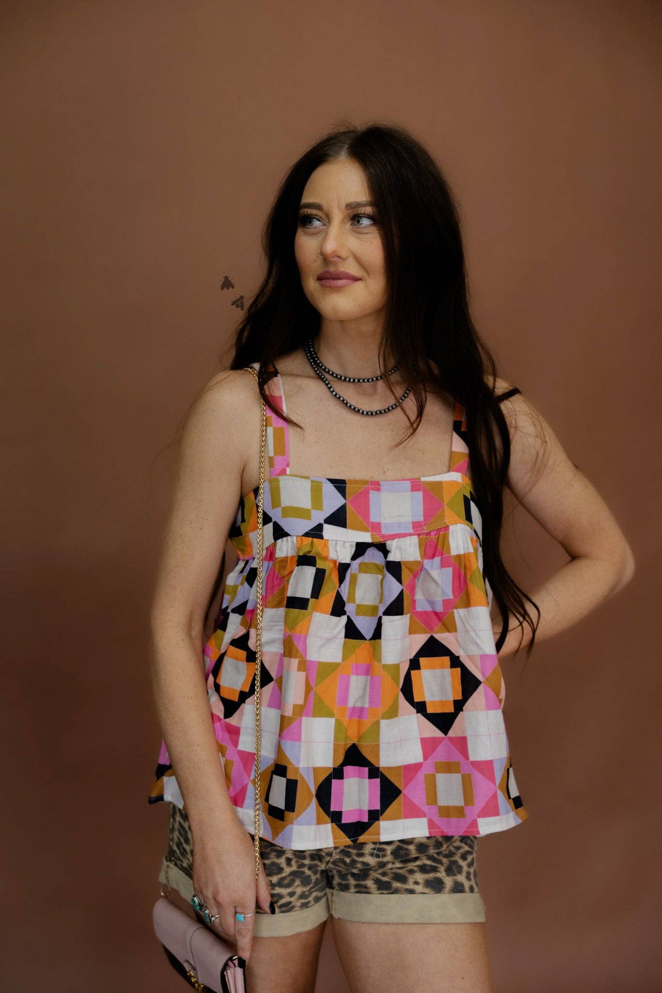 Quilted Cotton Tie-Back Top – Flowy Fit