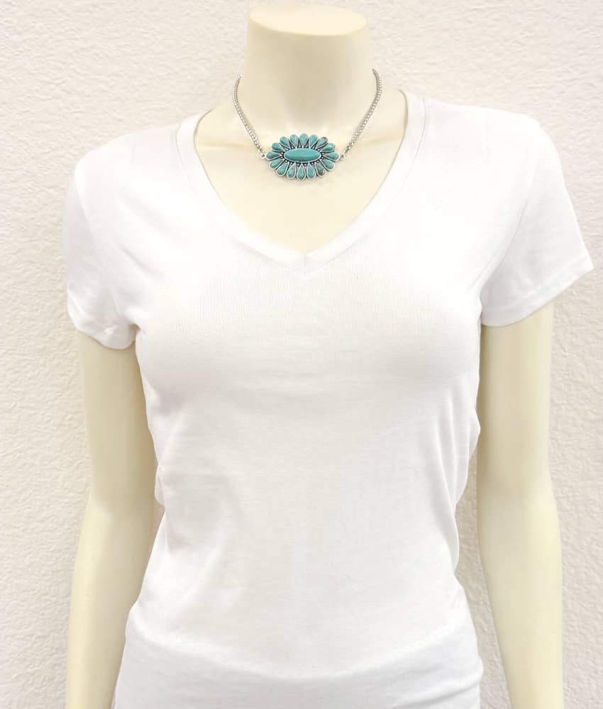 Navajo-Inspired Turquoise Pendant Necklace | Western Cowgirl Jewelry