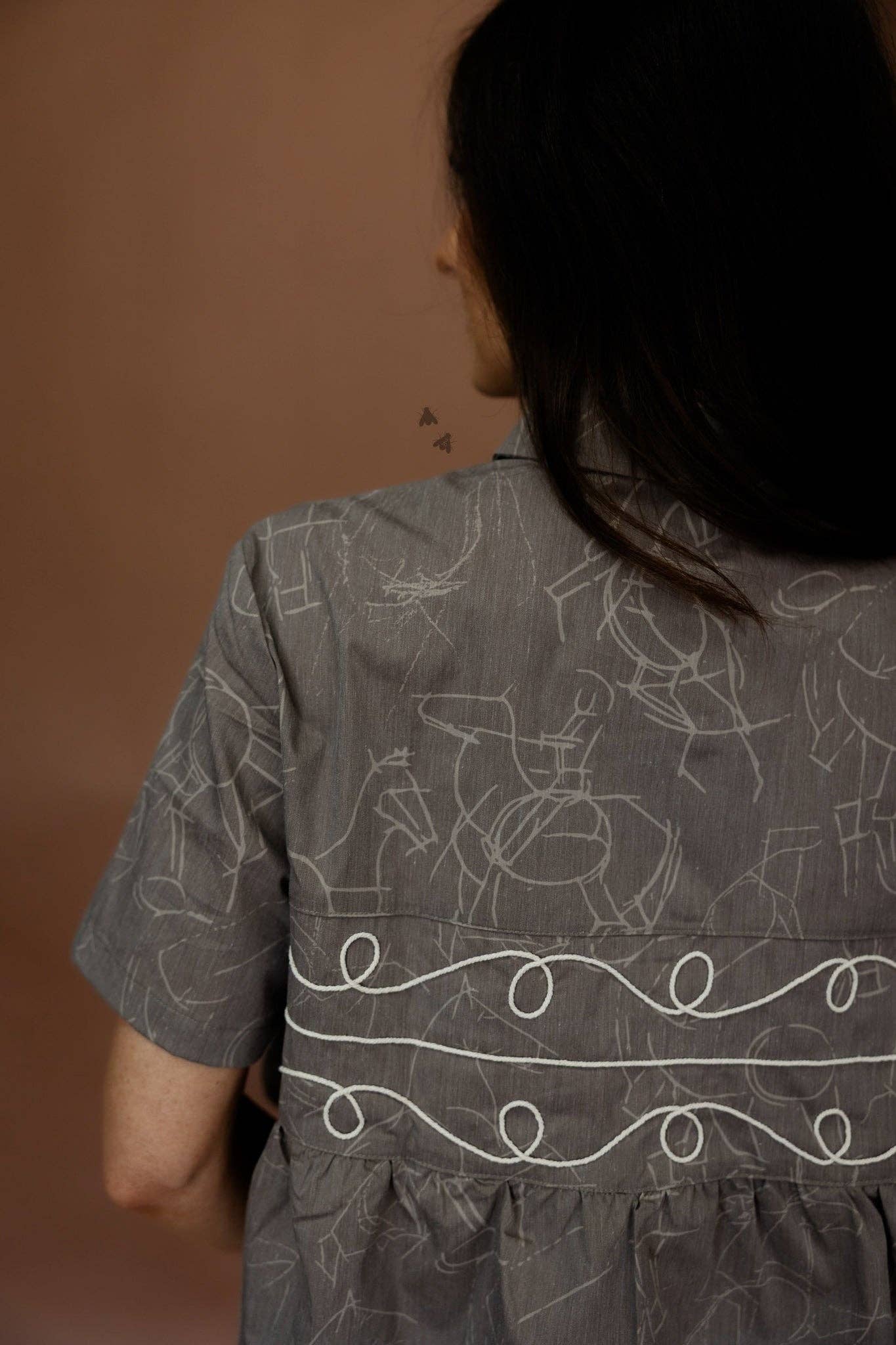 Abstract Western Sketch Print Top – Flowy Fit