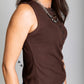 Pearl Snap Western Tank | Ribbed Country Tank Top Mocha