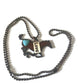 Rustic Horse Necklace with Turquoise Heart & LOVE Charm – Western Copper Chain Necklace