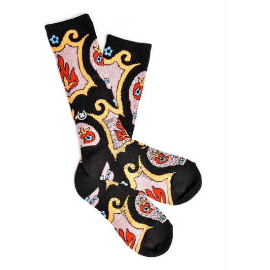 LUCKY SKULLS BLACK WESTERN PERFORMANCE SOCKS