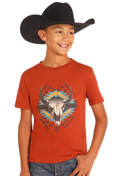 Kid's Rock & Roll Rust Skull Head Tee