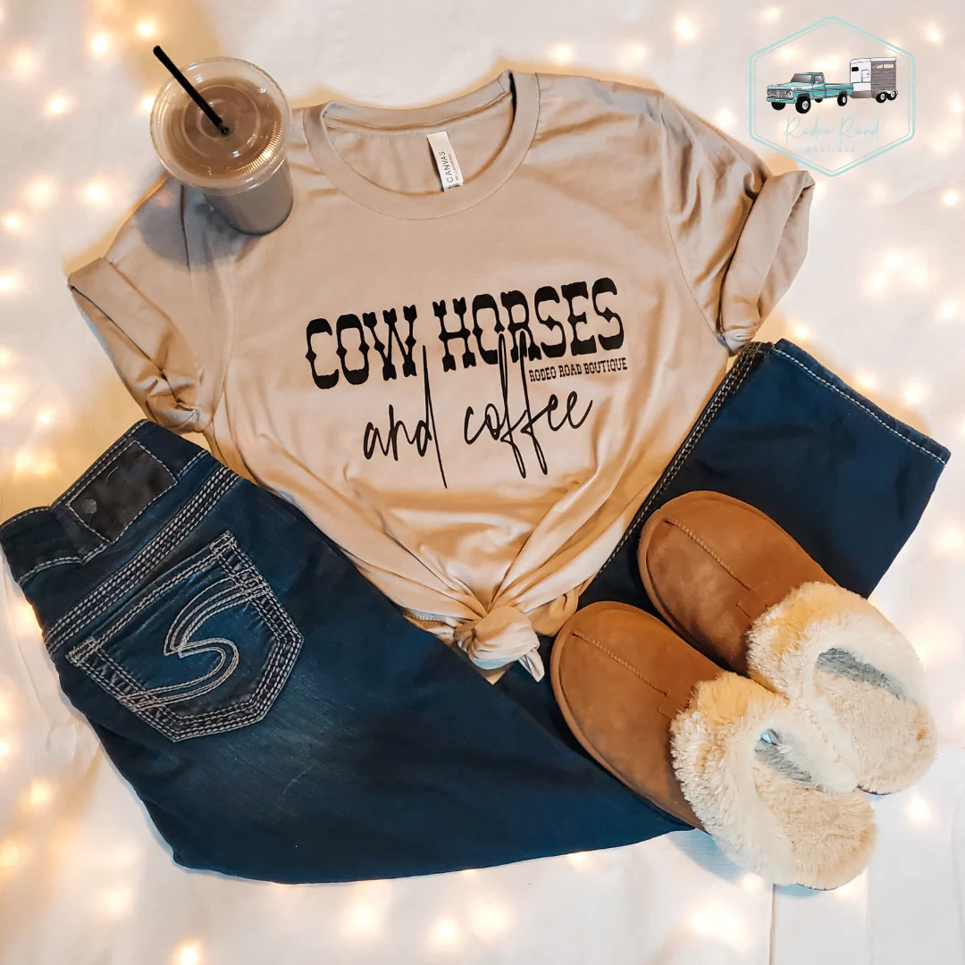 Cow Horses And Coffee Tee