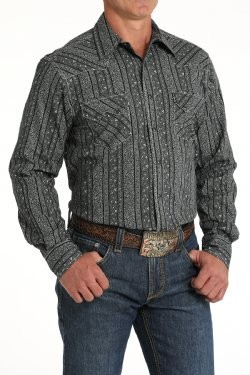 Cinch Men's Modern Fit Snap Front Western Shirt - Black
