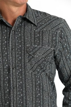 Cinch Men's Modern Fit Snap Front Western Shirt - Black