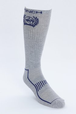 Cinch Men's Gray and Navy Boot Sock