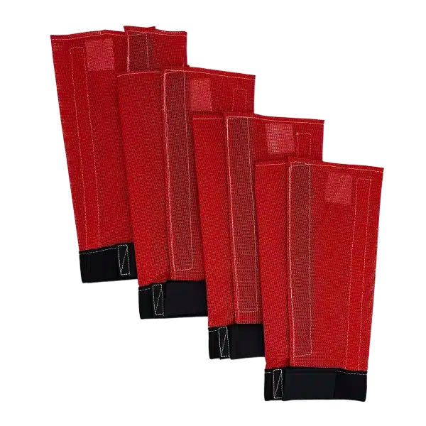 Red Fly Free Fly Boots for Horses – Set of 4 Protective Fly Boots
