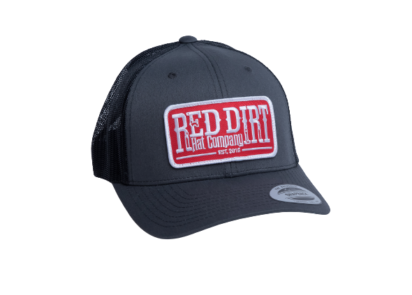 Red Dirt Hat Tag Patch Charcoal/Black