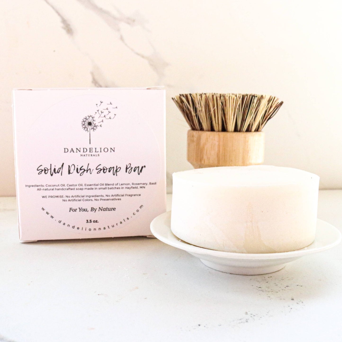 Solid Dish Soap Bar – Lemon, Rosemary & Basil | Natural Plastic-Free Kitchen Soap