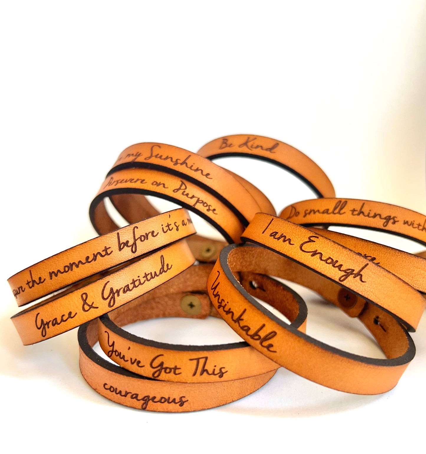 Encouragement Thin Leather Bracelet Collection - New Year