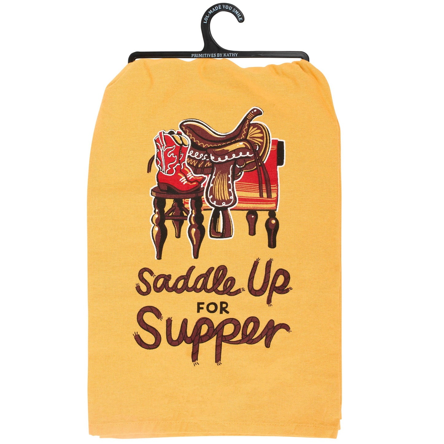 Saddle Up For Supper Kitchen Towel – Western Kitchen Decor, Cowboy & Cowgirl Gift