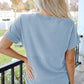 PRETTY BASH Women's Corded Knit Mock Neck T-Shirt | Casual Textured Boutique Top