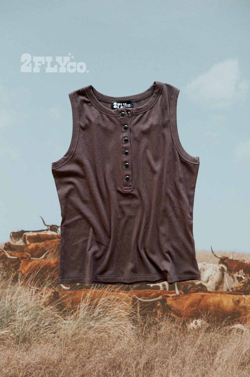 Pearl Snap Western Tank | Ribbed Country Tank Top Mocha