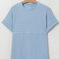 PRETTY BASH Women's Corded Knit Mock Neck T-Shirt | Casual Textured Boutique Top