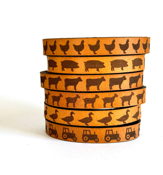 Farm Animal Thin Leather Bracelets
