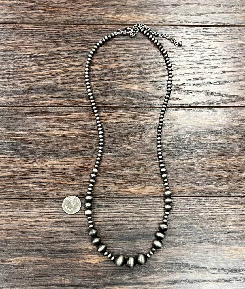 Extra-Long Navajo Bead Necklace – 30" to 35" Adjustable Western Statement Jewelry