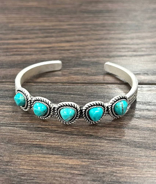 Navajo-Inspired Turquoise Cuff Bracelet | Western Cowgirl Jewelry