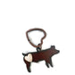 Rustic Pig Keychain with Heart Cabochon – Western Farm Animal Metal Keychain – Livestock Lover Gift