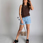 Pearl Snap Western Tank | Ribbed Country Tank Top Mocha