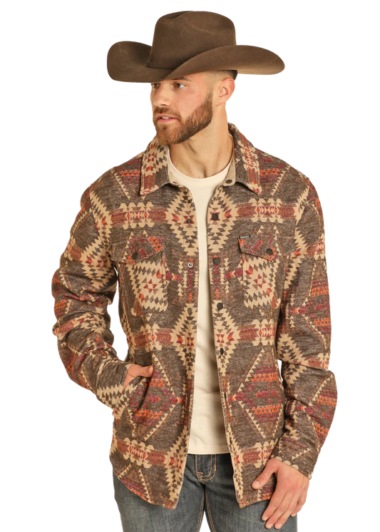 Rock & Roll Men's Aztec Jacquard Shirt Jacket