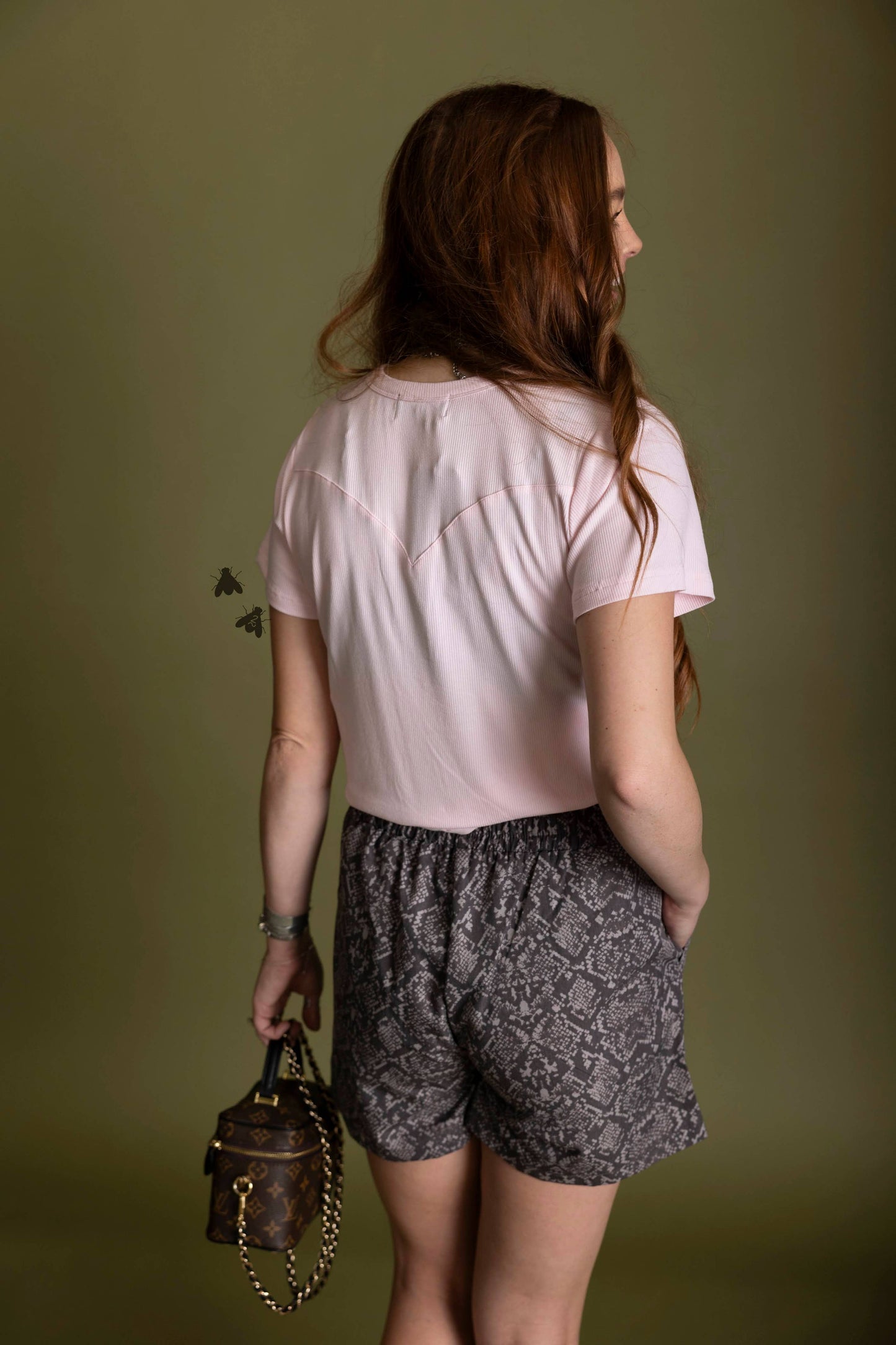 Blush Pearl Snap Western Top | Ribbed Country Basic