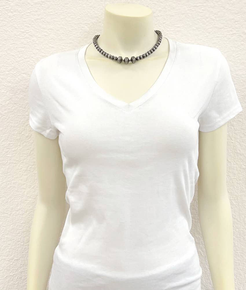 Handmade Rondelle Navajo Pearl Necklace – 16” to 21” Adjustable Western Choker Style Jewelry