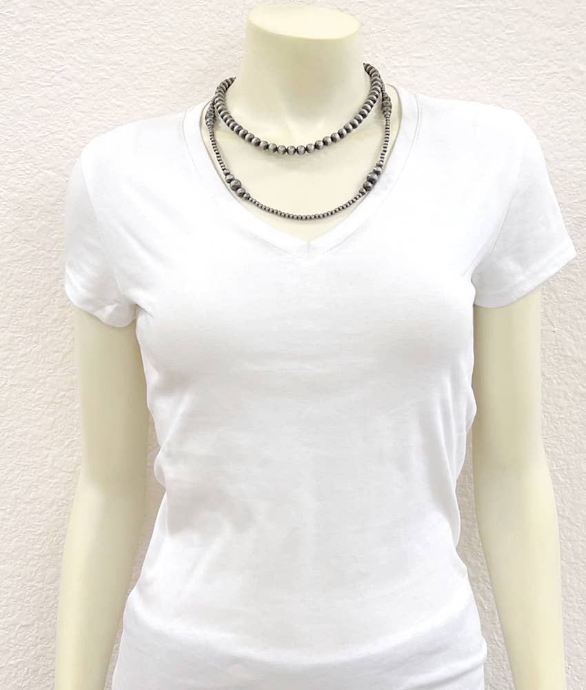 2-Strand Navajo Bead Necklace – 22" to 27" Adjustable Layered Western Jewelry