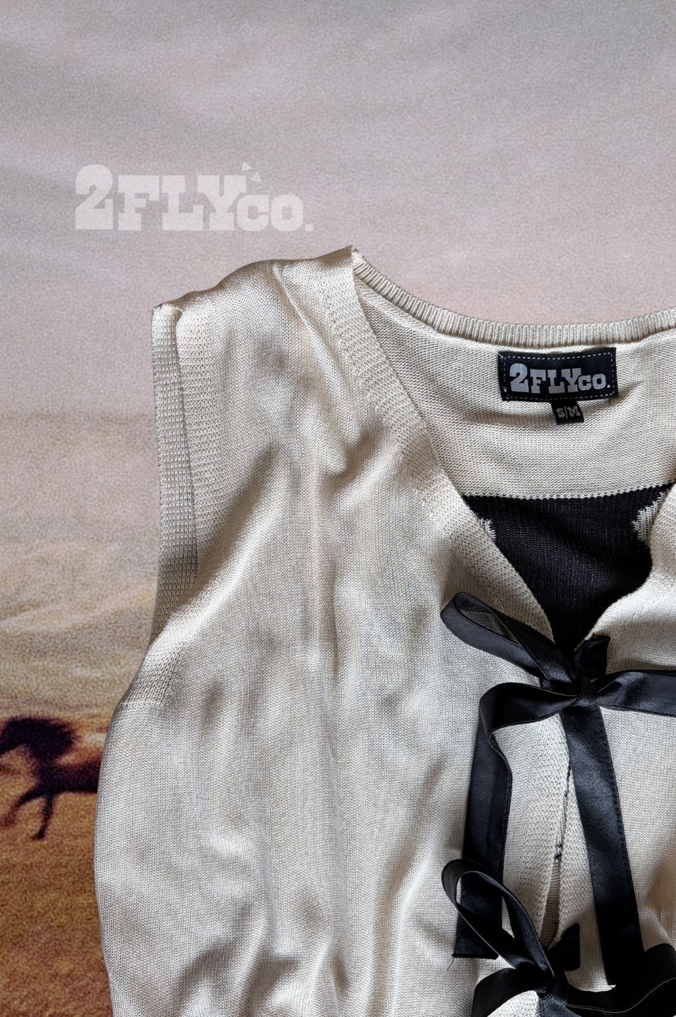 Lightweight Knit Horseshoe Tie Vest – Western Graphic Top