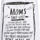 Funny Mom’s Rules Kitchen Towel – Humorous Black & White Kitchen Decor Gift