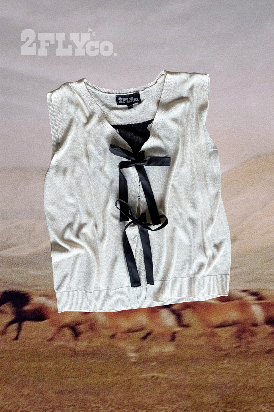 Lightweight Knit Horseshoe Tie Vest – Western Graphic Top