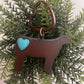 Rustic Steer Keychain with Heart Cabochon – Western Metal Keychain – Ranch & Cow Lover Gift